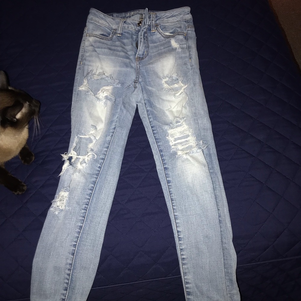 Ripped cropped AE jeans